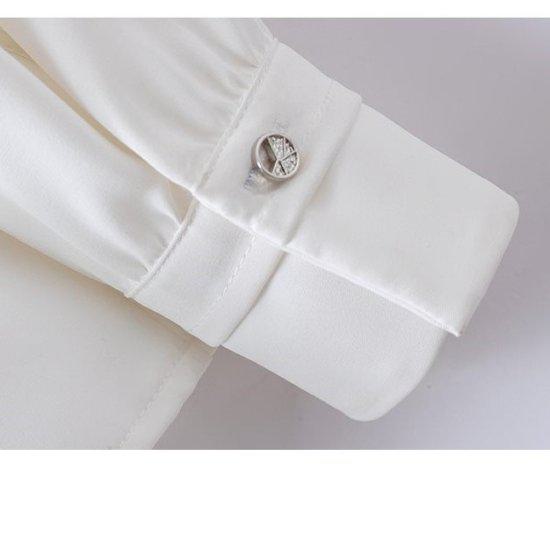 ブラウス シフォンブラウス ドレープ フリル スタンドカラー レディース シャツ 長袖 シック レトロ クラシカル きれいめ エレガント 上品 セレモニー 卒業式 入学式 フォーマル おしゃれ