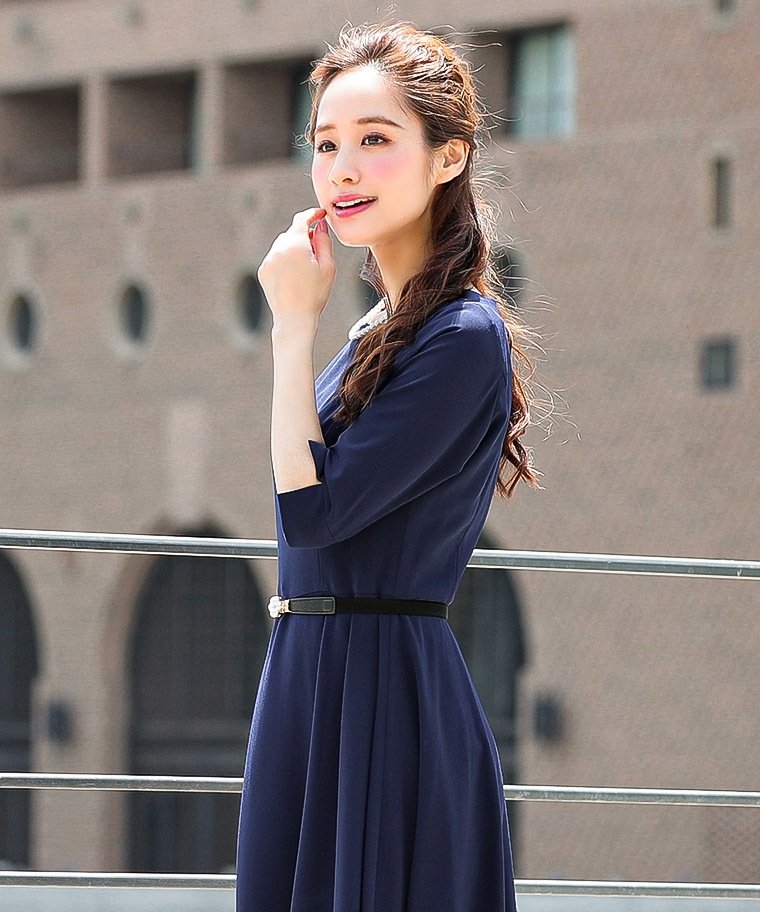 ムベルト ファッションレター クラシカルドレスワンピース レディース服 ベルトセット センターお Www Blaskogabyggd Is