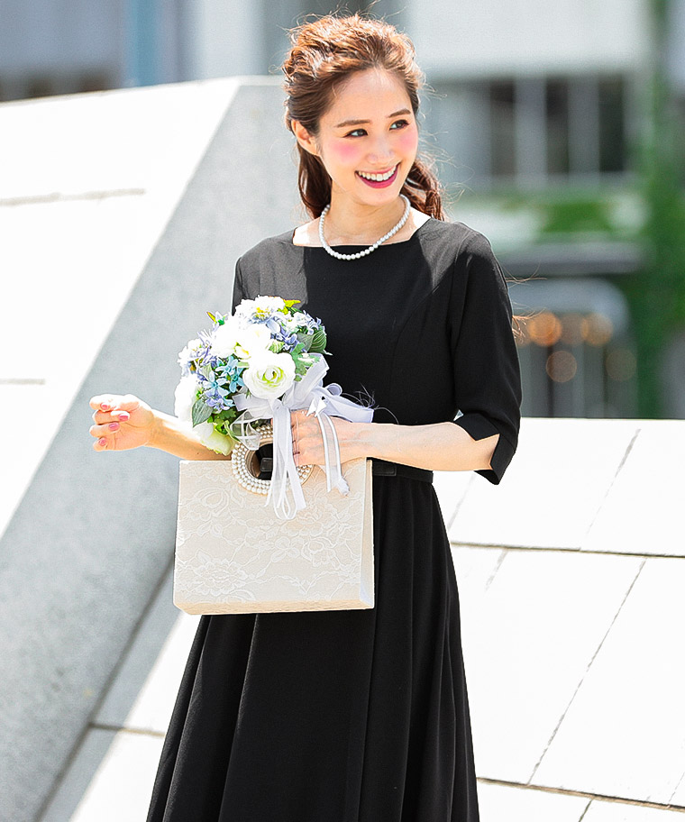 結婚式/お呼ばれ対応クラシカルな雰囲気がマストなドレスワンピースウエストベルト付 フォーマルからデイリーまでこなせる大人のワンピース