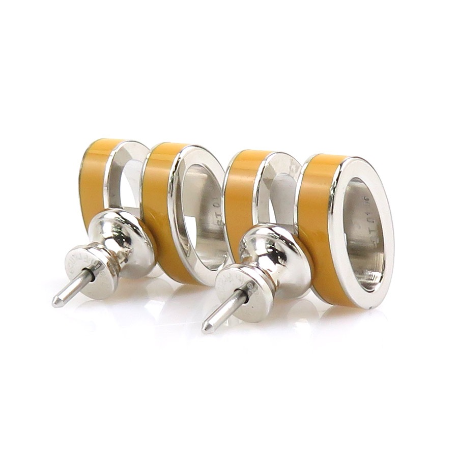 エルメス HERMES ピアス ミニ ポップH メタル/エナメル シルバー/イエロー レディース e60566j エルメス HERMES ピアス ミニ ポップH メタル/エナメル シルバー/イエロー レディース e60566j