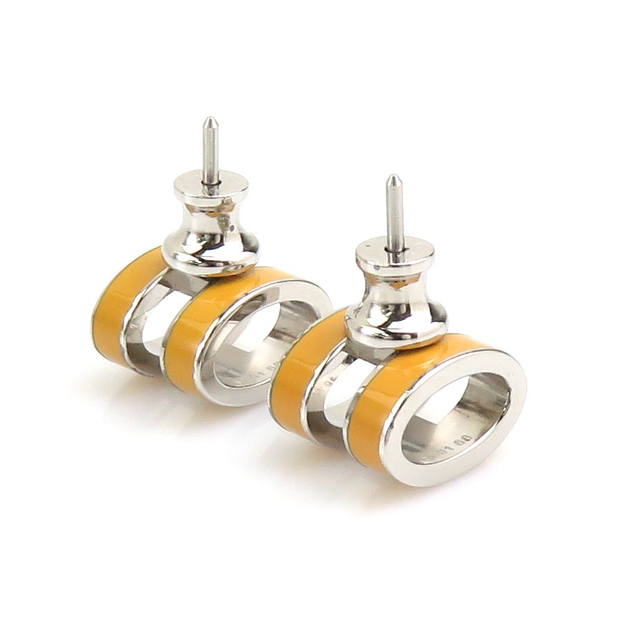 エルメス HERMES ピアス ミニ ポップH メタル/エナメル シルバー/イエロー レディース e60566j エルメス HERMES ピアス ミニ ポップH メタル/エナメル シルバー/イエロー レディース e60566j