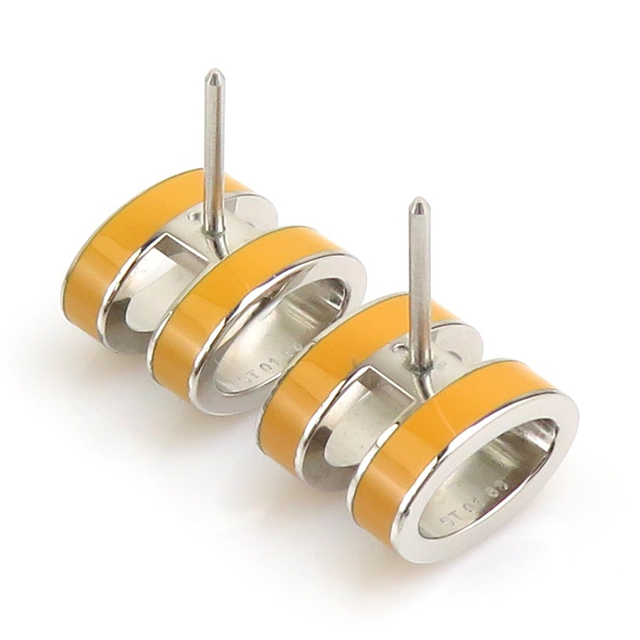 エルメス HERMES ピアス ミニ ポップH メタル/エナメル シルバー/イエロー レディース e60566j エルメス HERMES ピアス ミニ ポップH メタル/エナメル シルバー/イエロー レディース e60566j