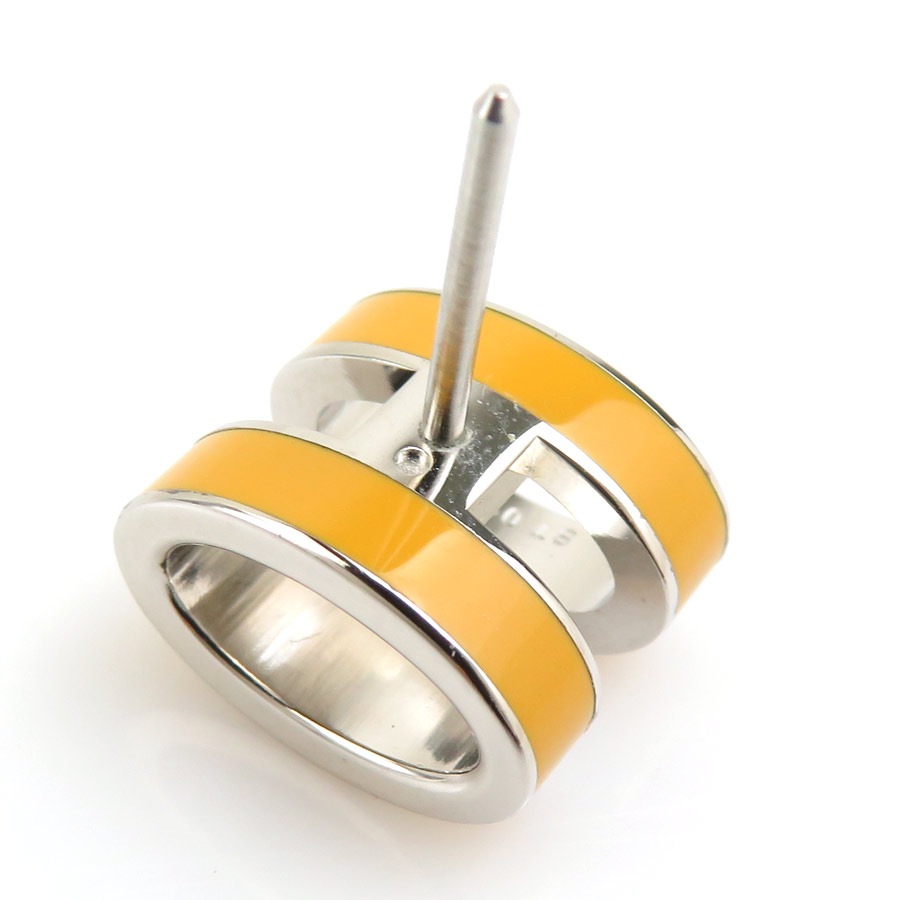 エルメス HERMES ピアス ミニ ポップH メタル/エナメル シルバー/イエロー レディース e60566j エルメス HERMES ピアス ミニ ポップH メタル/エナメル シルバー/イエロー レディース e60566j