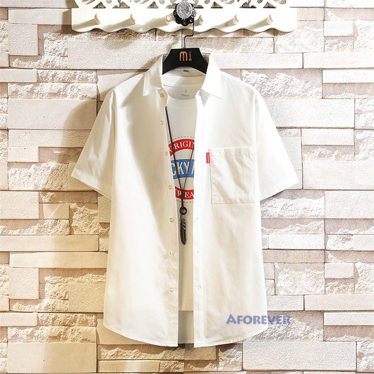 白シャツ メンズ 半袖 カジュアルシャツ シャツ 無地シャツ スリムシャツ ビジネス 夏服 カジュアルシャツ ベストセラー Www Quartzhotel Mx