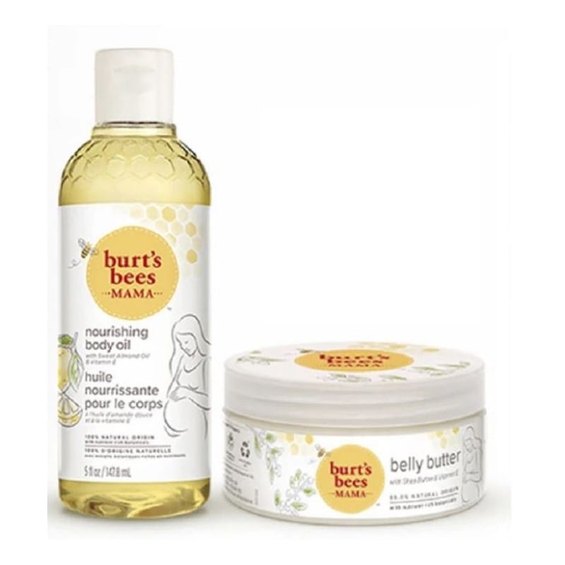 Burts Bees/ マタニティ ギフトセット/ ボディオイル 147.8ml + ベリーバター184.2g / 妊婦線