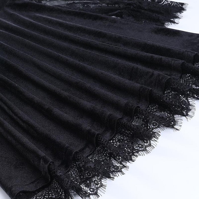 ワンピース レディース セクシー 長袖 ダークゴシック キャミワンピ レース ナイトクラブ バー コスプレ衣装 舞台衣装 ブラック ワインレッド ハロウィン コスプレ 大人 ボリュームスカート ロリー