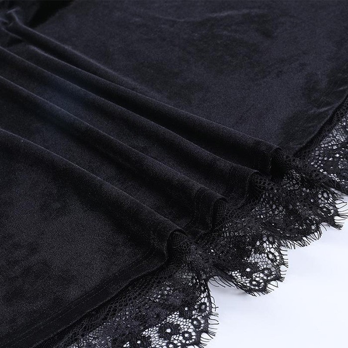 ワンピース レディース セクシー 長袖 ダークゴシック キャミワンピ レース ナイトクラブ バー コスプレ衣装 舞台衣装 ブラック ワインレッド ハロウィン コスプレ 大人 ボリュームスカート ロリー