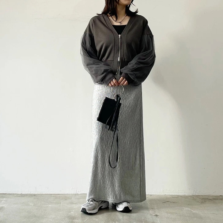 NOBLE ノーブルラメ畦編みプルオーバー【2023AW】