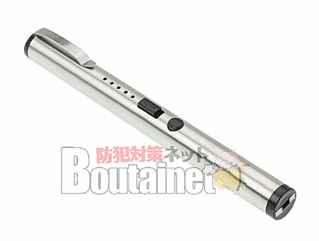 ペン型 スタンガン ブラック/シルバー 15.5cm クリップ USB 充電式 UZI-SG-PEN1 小型 セーフティ セキュリティ 護身 グッズ 防護 防犯 防衛 女性 UZI 護身グッズ