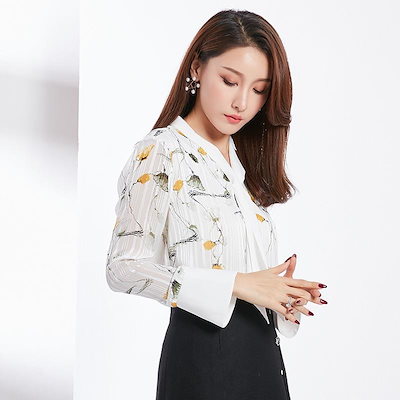 春 ブラウス 長袖 花柄 Vネック シフォン レトロ ゆったり 定番 人気 お出かけ 女子会 きれいめ 上品 春 ブラウス 長袖 花柄 Vネック シフォン レトロ ゆったり 定番 人気 お出かけ 女子会 きれいめ 上品