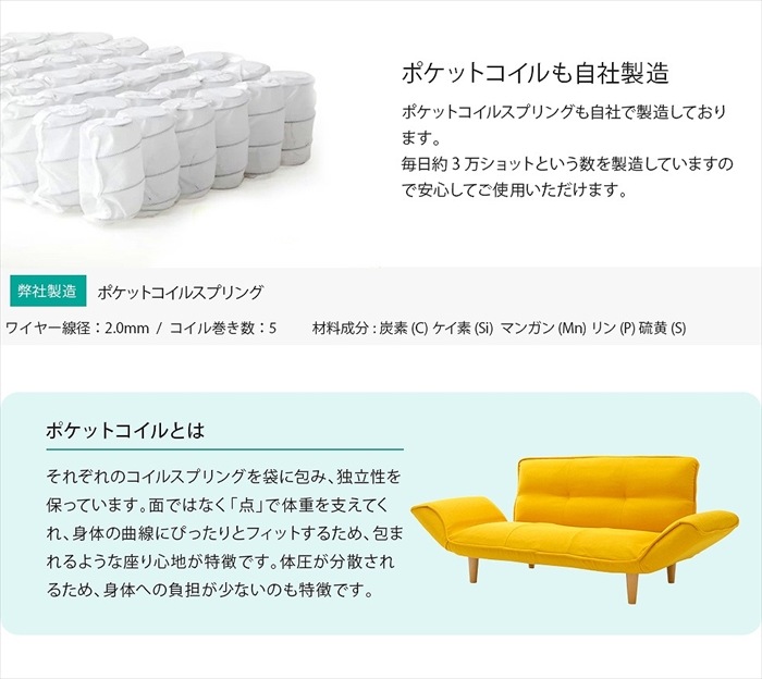 カウチソファ 2人用 リクライニング ソファ デニム調生地 コンパクト ベーシックソファ 樹脂脚 取り外し可能 ロー ソファー KAN 和楽