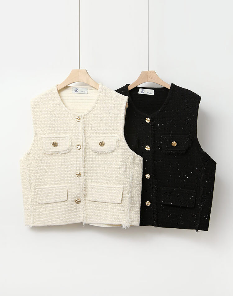 ゴルフウェア ベスト レディース 韓国 ニット ラメ 春 秋 冬 白 黒 おしゃれ ボーダー 配色 ラメ ラメニット ニットベスト フリンジ ノースリーブ 金ボタン 個性的 おしゃれ レトロ エレガン ゴルフウェア ベスト レディース 韓国 ニット ラメ 春 秋 冬 白 黒 おしゃれ ボーダー 配色 ラメ ラメニット ニットベスト フリンジ ノースリーブ 金ボタン 個性的 おしゃれ レトロ エレガン