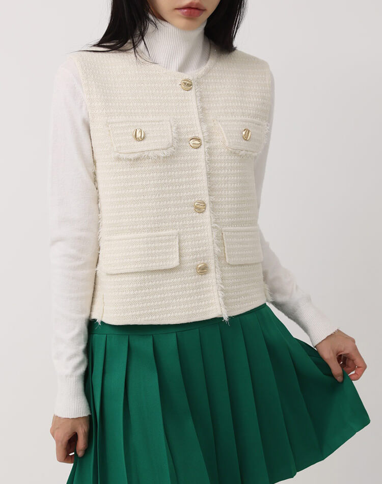 ゴルフウェア ベスト レディース 韓国 ニット ラメ 春 秋 冬 白 黒 おしゃれ ボーダー 配色 ラメ ラメニット ニットベスト フリンジ ノースリーブ 金ボタン 個性的 おしゃれ レトロ エレガン ゴルフウェア ベスト レディース 韓国 ニット ラメ 春 秋 冬 白 黒 おしゃれ ボーダー 配色 ラメ ラメニット ニットベスト フリンジ ノースリーブ 金ボタン 個性的 おしゃれ レトロ エレガン