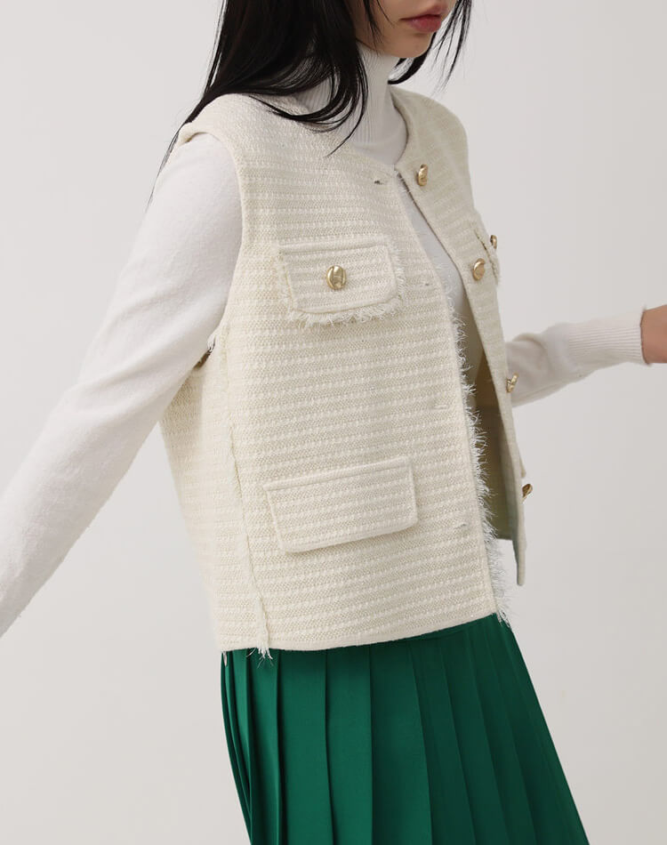 ゴルフウェア ベスト レディース 韓国 ニット ラメ 春 秋 冬 白 黒 おしゃれ ボーダー 配色 ラメ ラメニット ニットベスト フリンジ ノースリーブ 金ボタン 個性的 おしゃれ レトロ エレガン ゴルフウェア ベスト レディース 韓国 ニット ラメ 春 秋 冬 白 黒 おしゃれ ボーダー 配色 ラメ ラメニット ニットベスト フリンジ ノースリーブ 金ボタン 個性的 おしゃれ レトロ エレガン