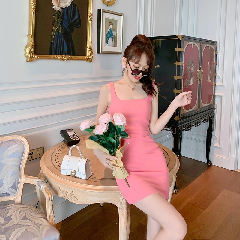 キャミワンピース夏レディースハイウエストサスペンダーベストプリーツウエストストレッチパックヒップワンピース キャミワンピース夏レディースハイウエストサスペンダーベストプリーツウエストストレッチパックヒップワンピース