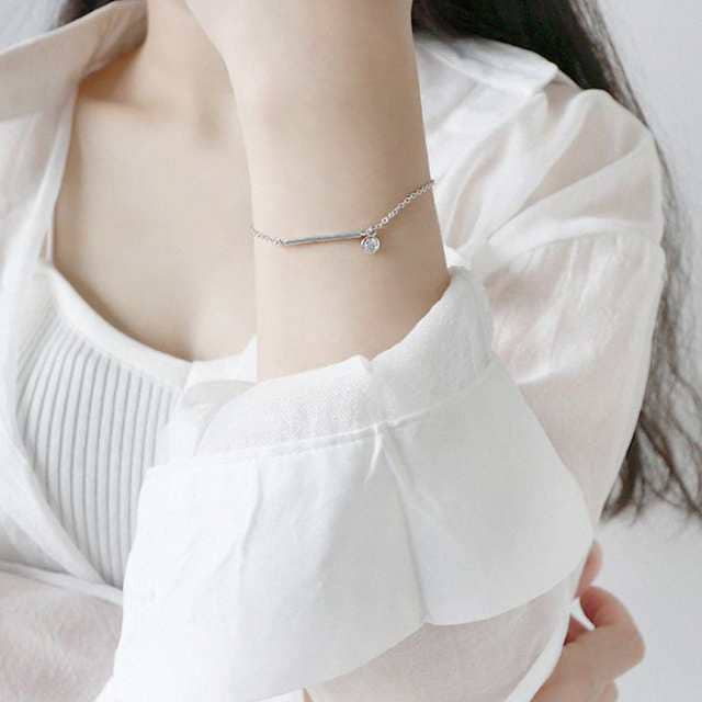 【短納期】アンクレット レディース 揺れる 一粒 アンクレット ブレスレット プレゼント 女性 シンプル プラチナ 仕上 シルバー925 アクセサリー プレゼント 彼女 妻 嫁 クリスマス_fs