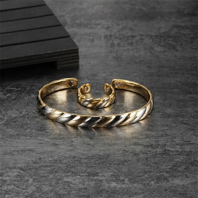 純銅製ジュエリー 純銅磁気ブレスレット エネルギーマグネット付き 磁気ブレスレット 磁気リング 指輪 バングル 健康 効果 アクセサリー ストレス解消 減量 痩身 調節可能 健康エネルギー 高磁石 瞑