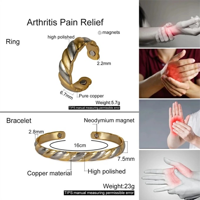 純銅製ジュエリー 純銅磁気ブレスレット エネルギーマグネット付き 磁気ブレスレット 磁気リング 指輪 バングル 健康 効果 アクセサリー ストレス解消 減量 痩身 調節可能 健康エネルギー 高磁石 瞑