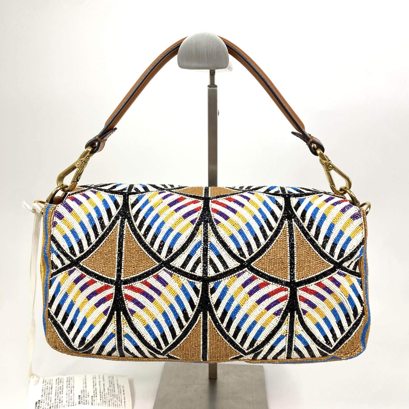 未使用 フェンディ FENDI レディース マンマバケット ミディアム ビーズ 2way ショルダーバッグ ハンドバッグ 8BR600 【中古】