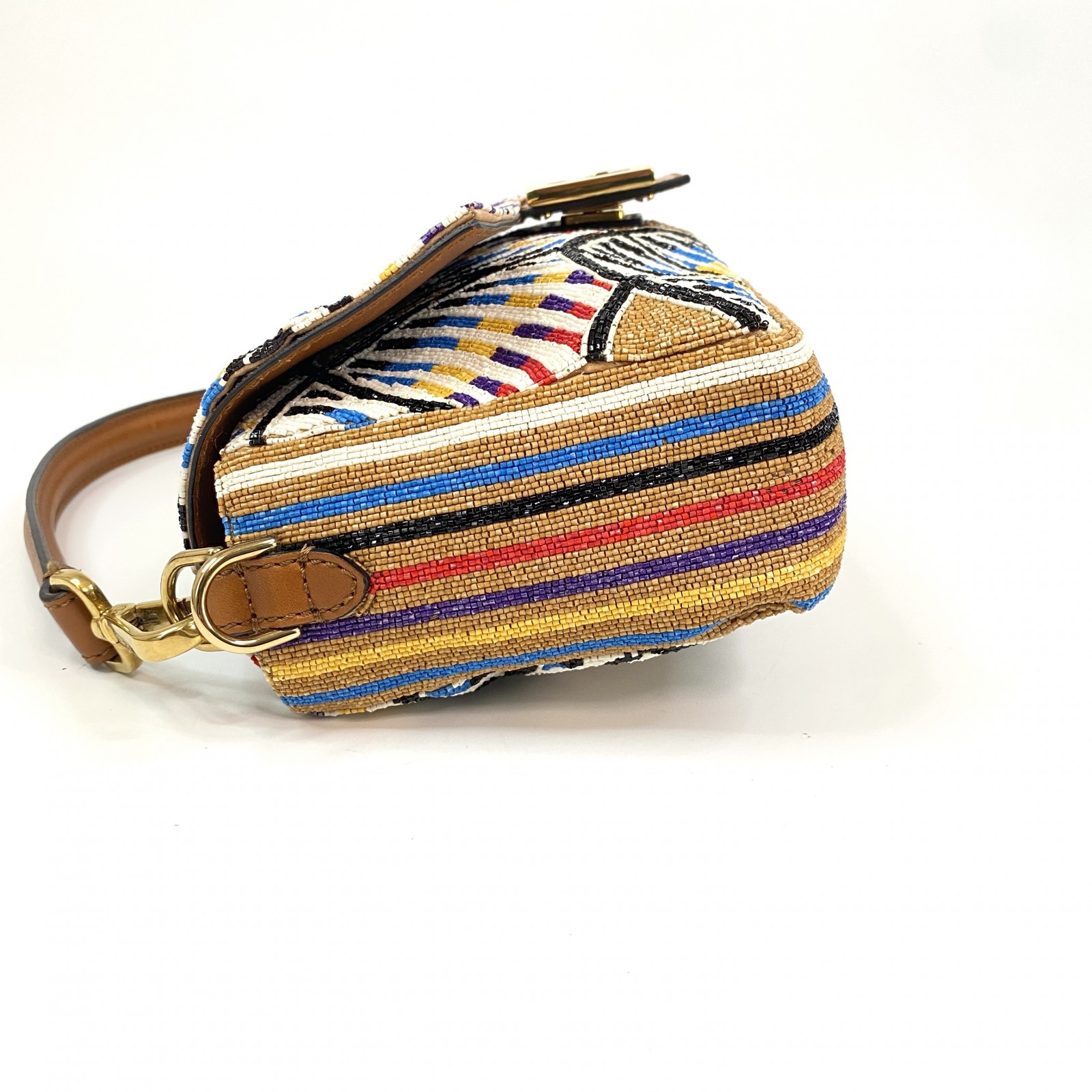 未使用 フェンディ FENDI レディース マンマバケット ミディアム ビーズ 2way ショルダーバッグ ハンドバッグ 8BR600 【中古】