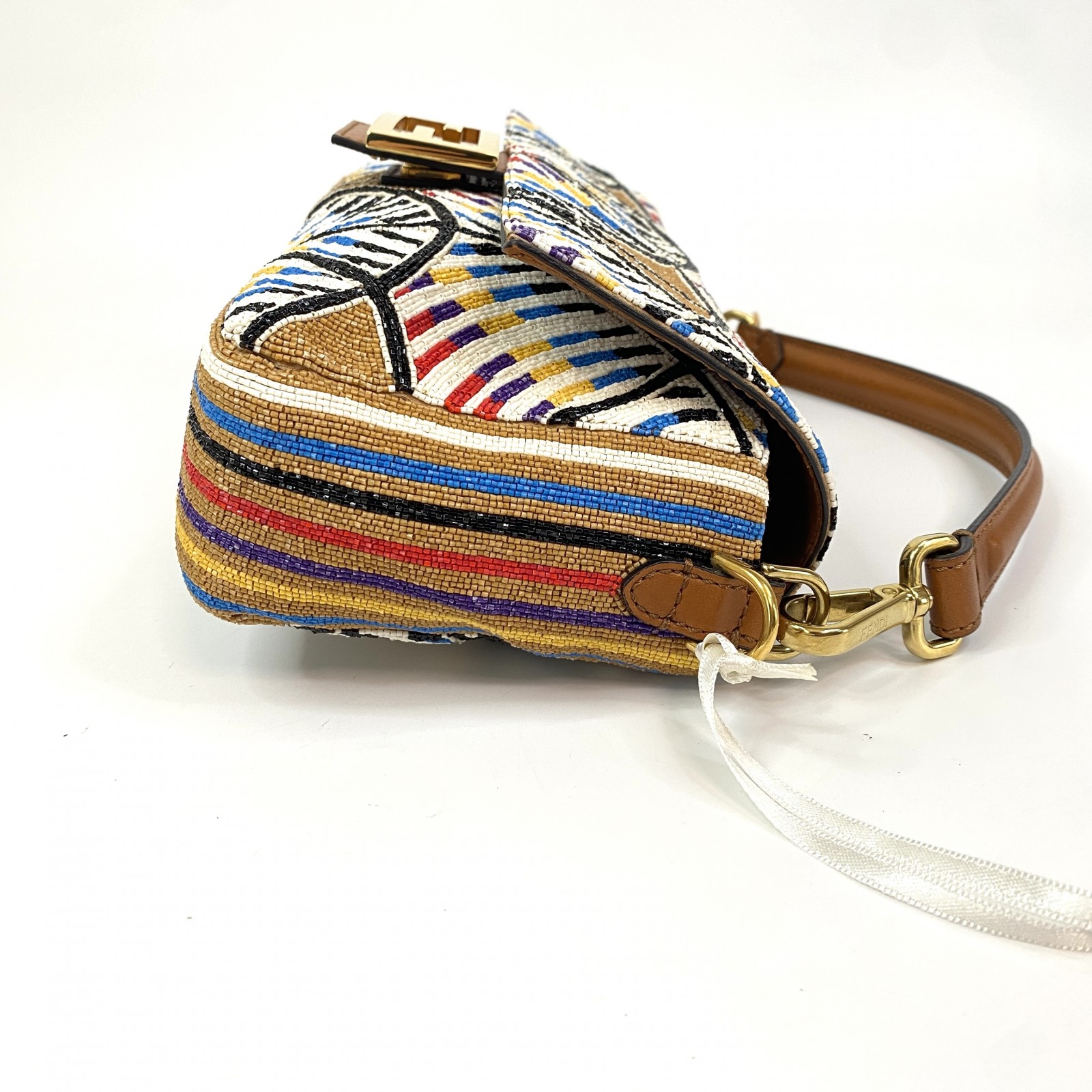 未使用 フェンディ FENDI レディース マンマバケット ミディアム ビーズ 2way ショルダーバッグ ハンドバッグ 8BR600 【中古】