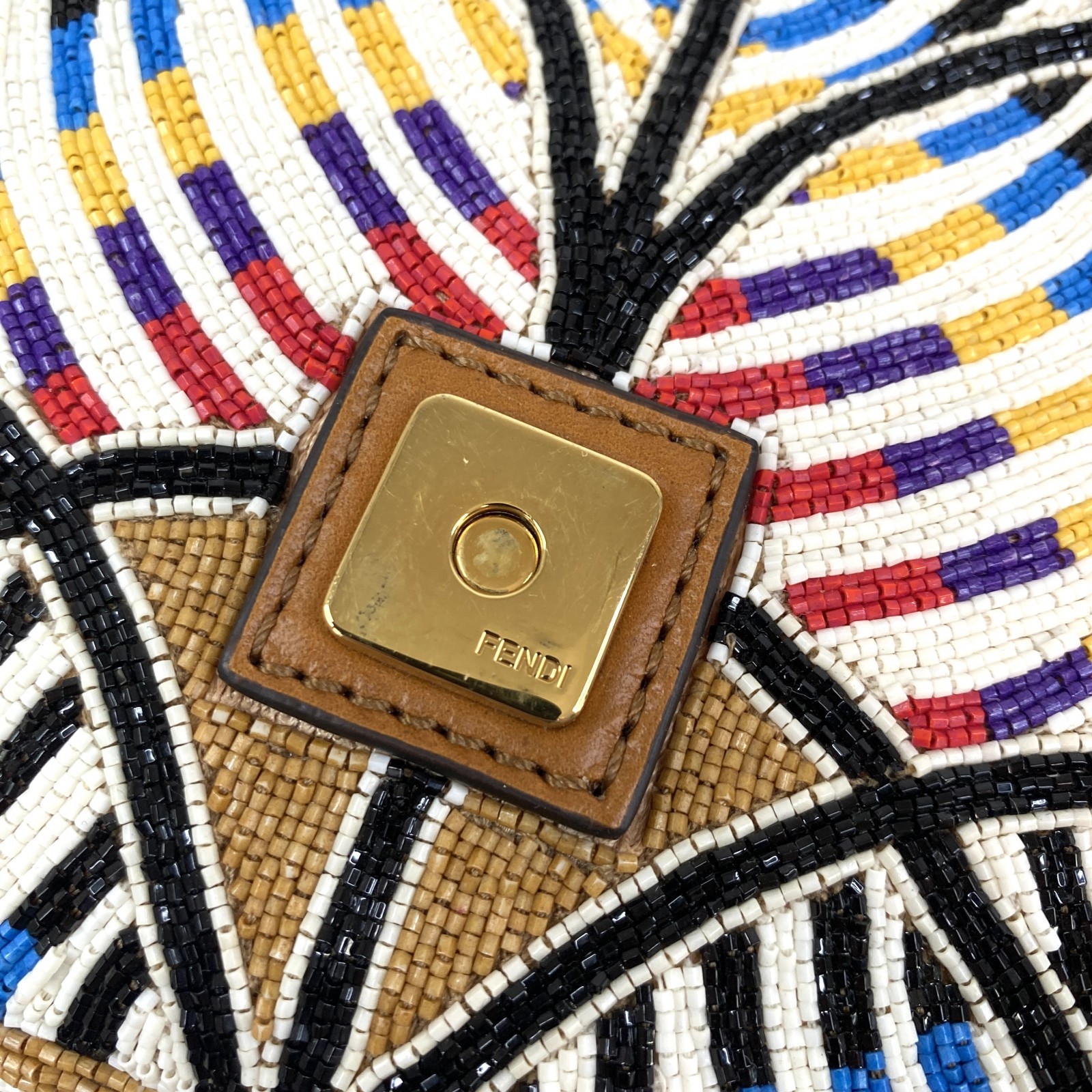 未使用 フェンディ FENDI レディース マンマバケット ミディアム ビーズ 2way ショルダーバッグ ハンドバッグ 8BR600 【中古】