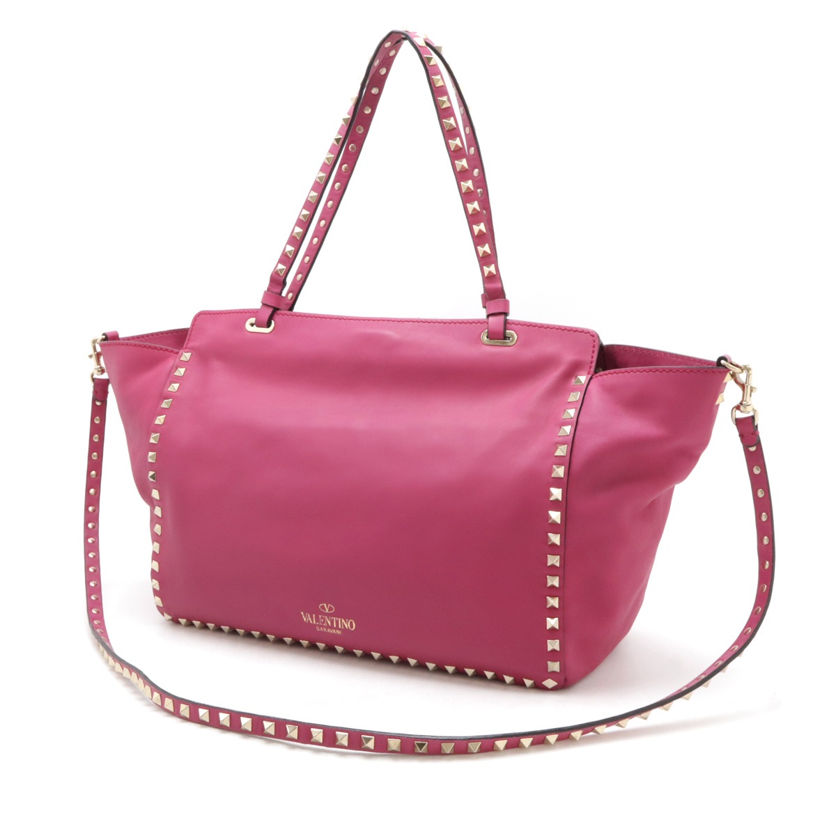 ヴァレンチノ バレンティノ ロックスタッズ トートバッグ 2WAYショルダー フューシャ ピン ヴァレンチノ バレンティノ ロックスタッズ トートバッグ 2WAYショルダー フューシャ ピン