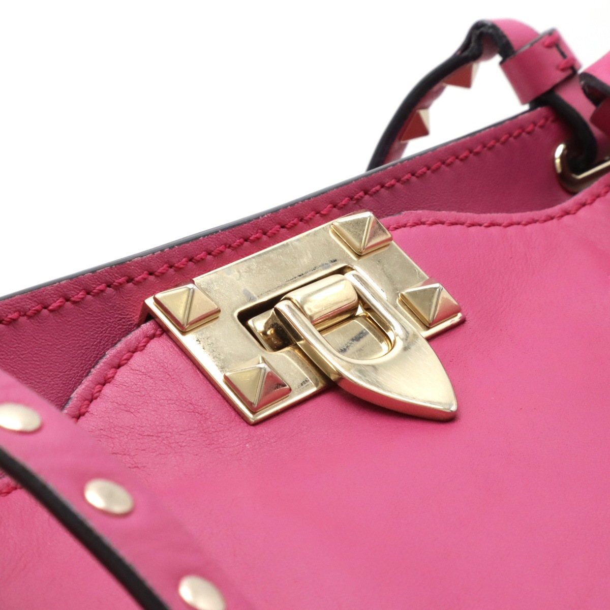 ヴァレンチノ バレンティノ ロックスタッズ トートバッグ 2WAYショルダー フューシャ ピン ヴァレンチノ バレンティノ ロックスタッズ トートバッグ 2WAYショルダー フューシャ ピン