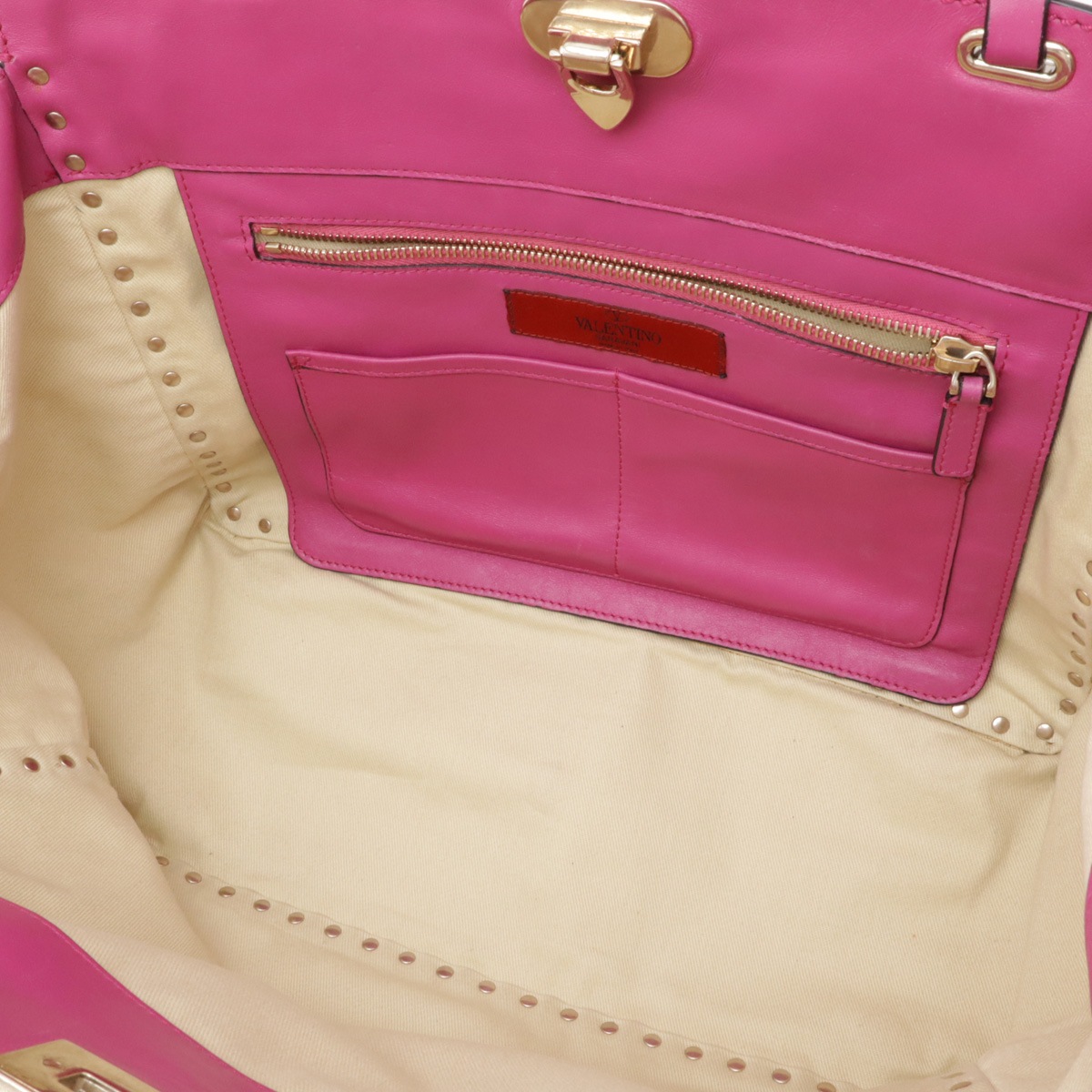 ヴァレンチノ バレンティノ ロックスタッズ トートバッグ 2WAYショルダー フューシャ ピン ヴァレンチノ バレンティノ ロックスタッズ トートバッグ 2WAYショルダー フューシャ ピン