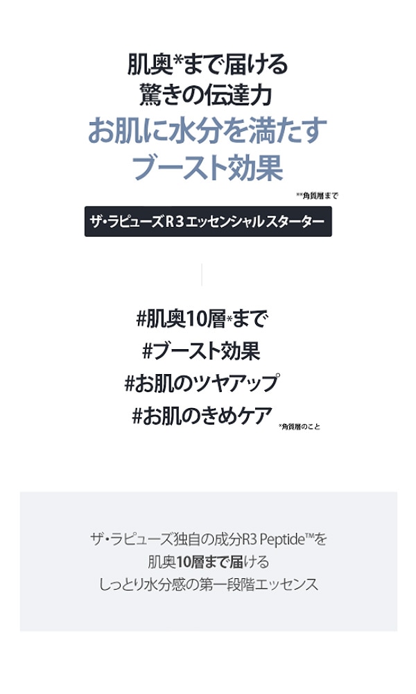 THE-RAPUEZ ザラピューズ R3 エッセンシャル スターター 130ml ブースター 化粧水 せラミド ブースターローション スキンローショ