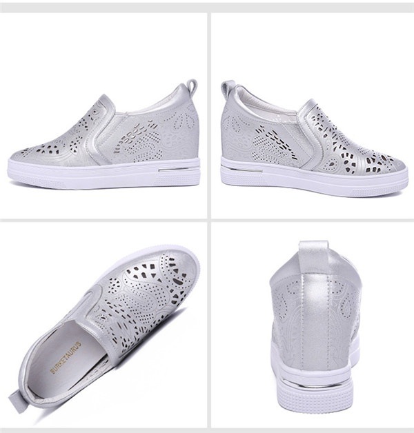スリッポン レディース インヒール 厚底 ヒール 7センチ 通気性 透かし彫り かかとあり メッシュ 紐なし スニーカー 小さいサイズ 大きいサイズ PU ローカット ローファー 白い シルバー 白い スリッポン レディース インヒール 厚底 ヒール 7センチ 通気性 透かし彫り かかとあり メッシュ 紐なし スニーカー 小さいサイズ 大きいサイズ PU ローカット ローファー 白い シルバー 白い