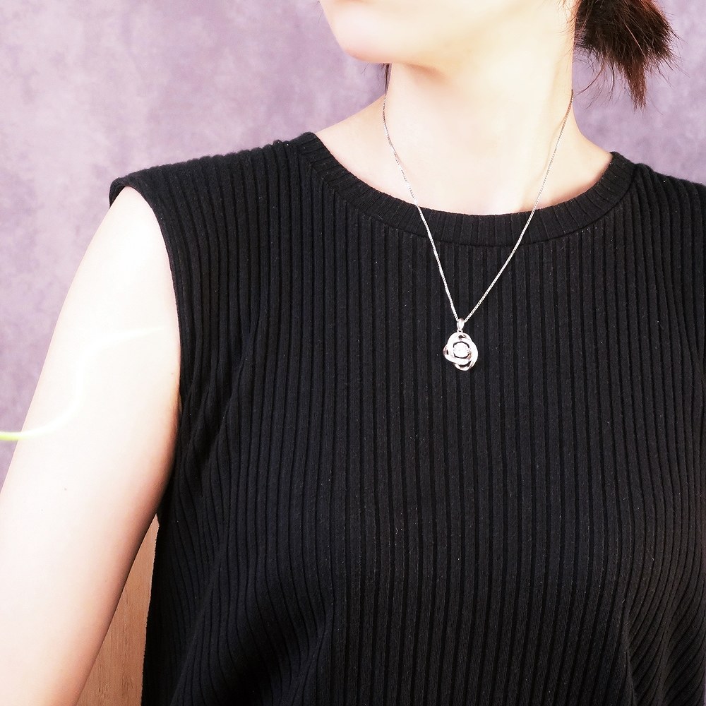 ネックレス レディース 大粒 2ct PT900 K18 SV925 シルバー 揺れる ZDP4