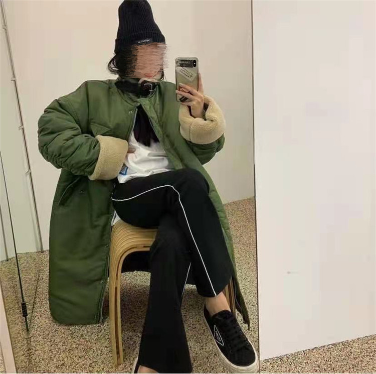 人気カラー再入荷 スタンドカラー ジッパー ゆったりする コットン 中長セクション コート