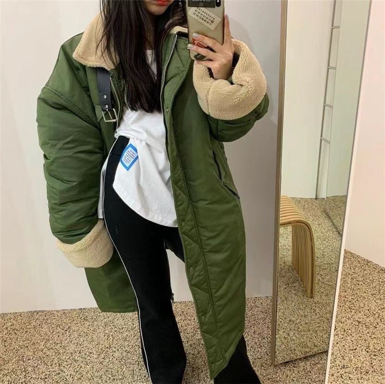 人気カラー再入荷 スタンドカラー ジッパー ゆったりする コットン 中長セクション コート