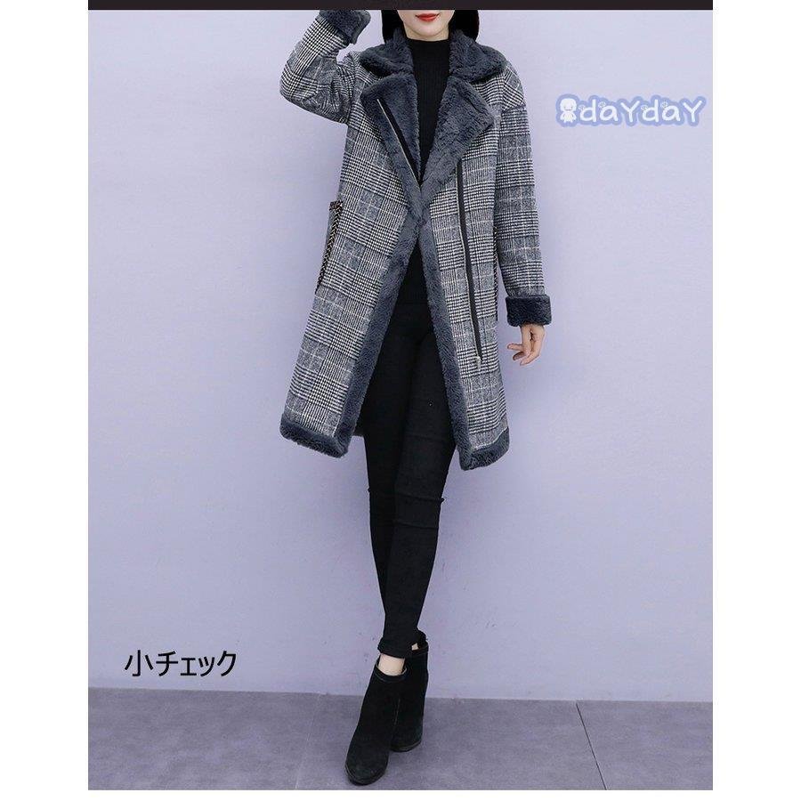 ファーコート レディース 冬 40代 新品 エコファーコート チェック柄 ミディアム丈 毛皮コート mdprevattcaulkingandwaterproofing.com