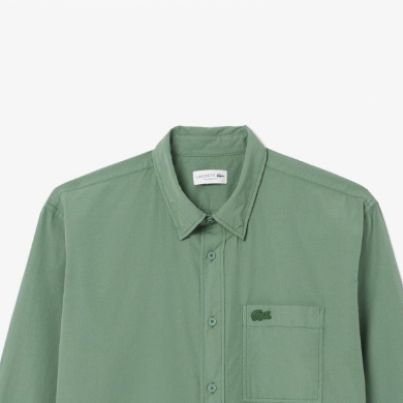 ラコステ メンズ リラックスフィット ポプリン ダイイングシャツ CH9119-55G BQI ラコステ メンズ リラックスフィット ポプリン ダイイングシャツ CH9119-55G BQI