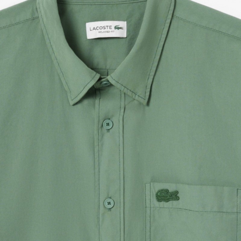 ラコステ メンズ リラックスフィット ポプリン ダイイングシャツ CH9119-55G BQI ラコステ メンズ リラックスフィット ポプリン ダイイングシャツ CH9119-55G BQI