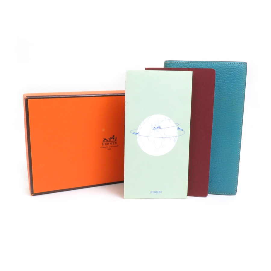 エルメス HERMES 手帳カバー レザー ライトブルー ユニセックス e58678a エルメス HERMES 手帳カバー レザー ライトブルー ユニセックス e58678a