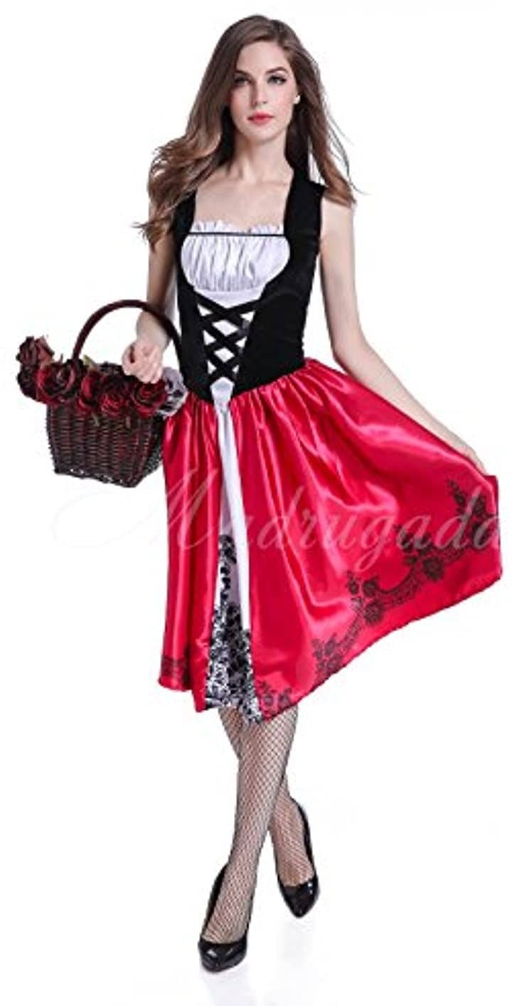 ローズカラーのワンピース ハロウィン コスチューム レースアイマスク付き 2点セット レディース S
