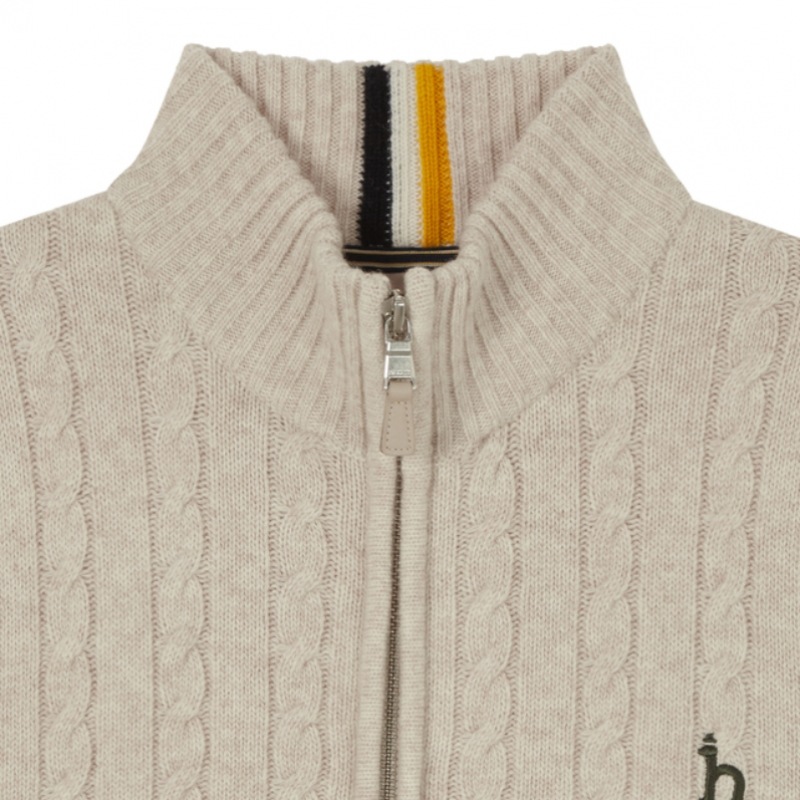 (ヘッジズ) 24FW ベージュウールケーブルジップアップ HZSW4D327I1 (ヘッジズ) 24FW ベージュウールケーブルジップアップ HZSW4D327I1