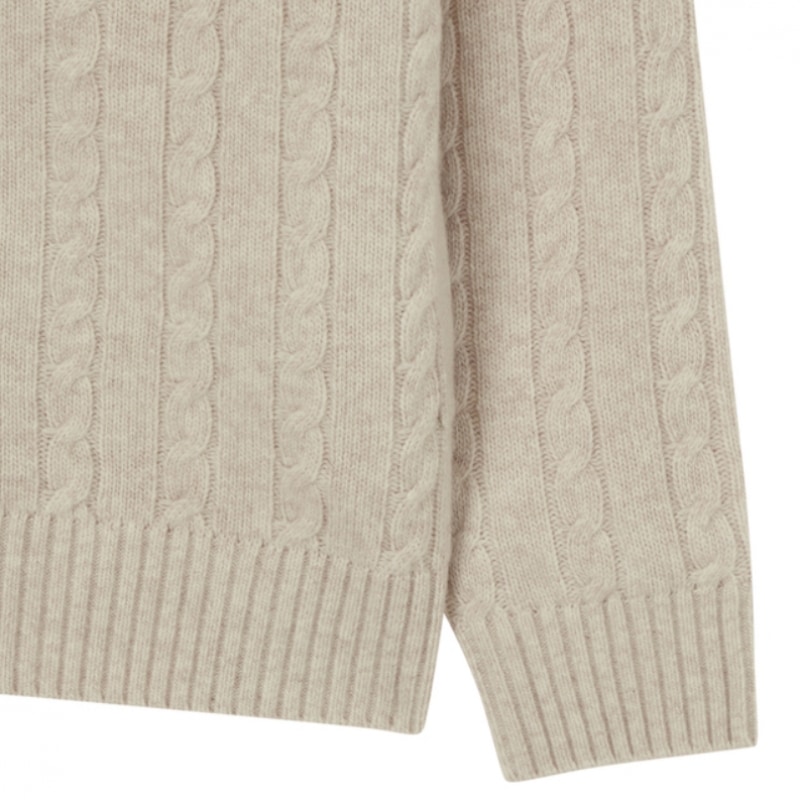 (ヘッジズ) 24FW ベージュウールケーブルジップアップ HZSW4D327I1 (ヘッジズ) 24FW ベージュウールケーブルジップアップ HZSW4D327I1