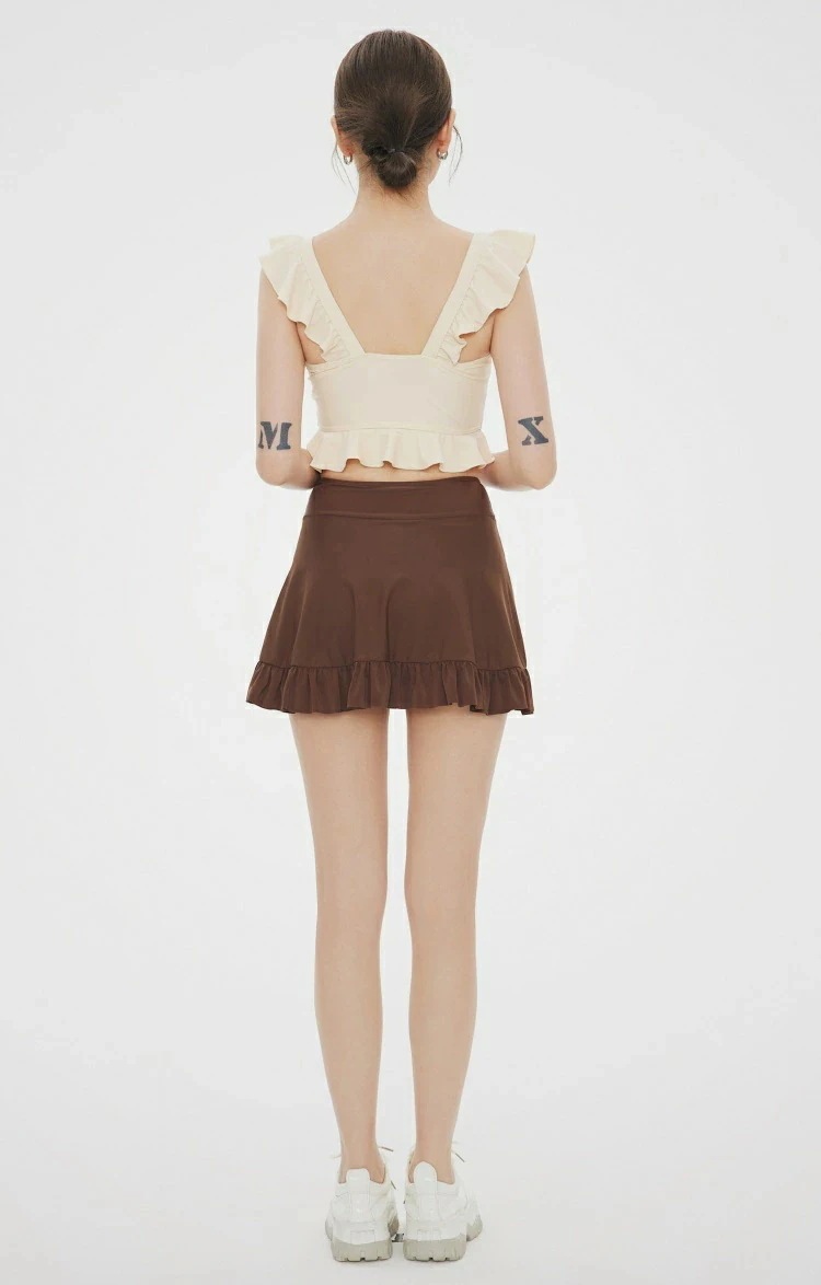 水着 タンキニ レディース 体型カバー かわいい フリル 韓国 小胸 水着 露出控えめ 水着 タンキニ セパレート スカート ショートパンツ 上下セット 可愛い水着 安全パンツ みずぎ 学生 大人