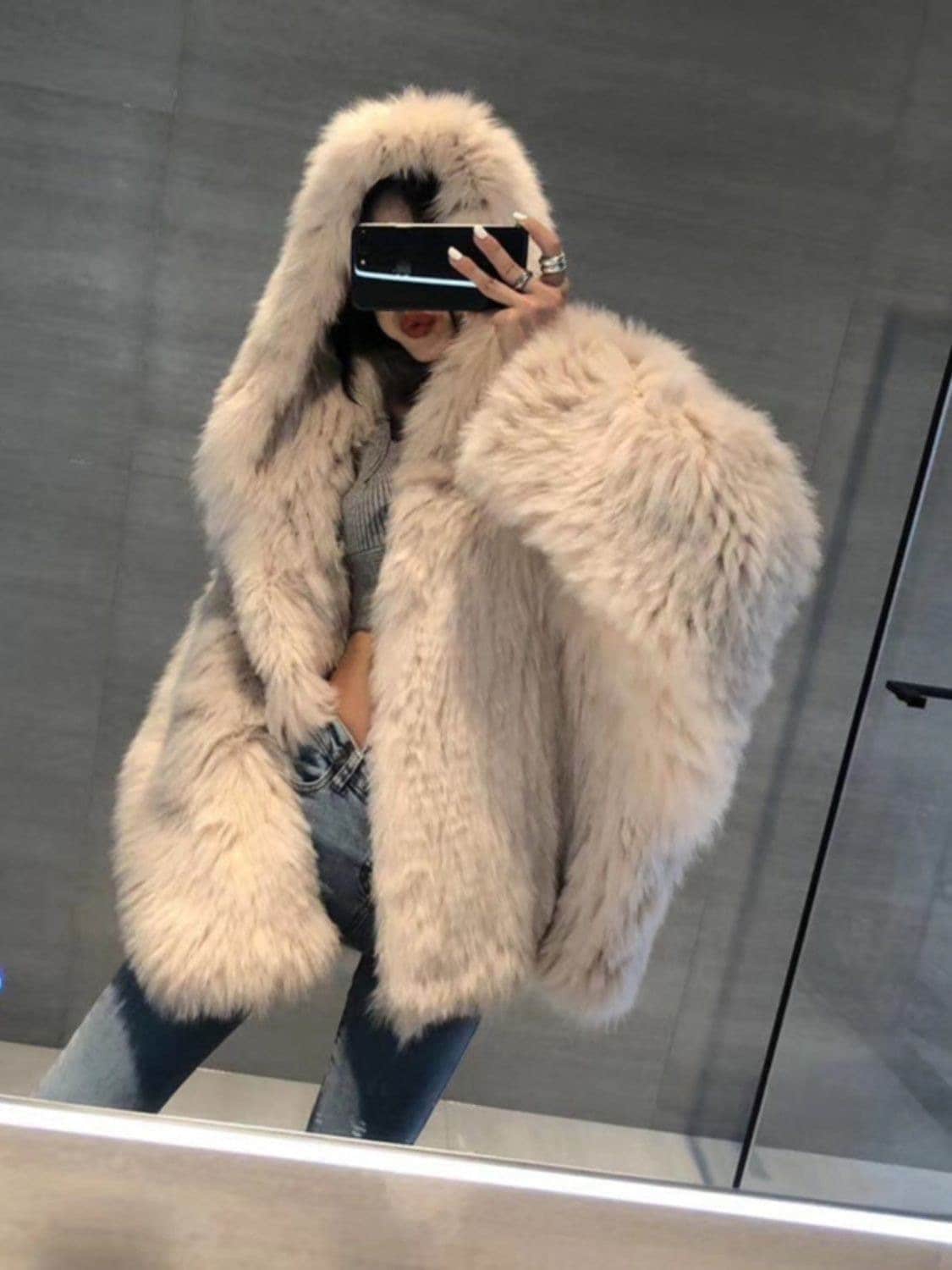 2024 フード付きフォックスファーコート女性用冬ミッドレングスインターネットセレブヤングスタイル織り環境に優しい毛皮の豪華なコート 2024 フード付きフォックスファーコート女性用冬ミッドレングスインターネットセレブヤングスタイル織り環境に優しい毛皮の豪華なコート