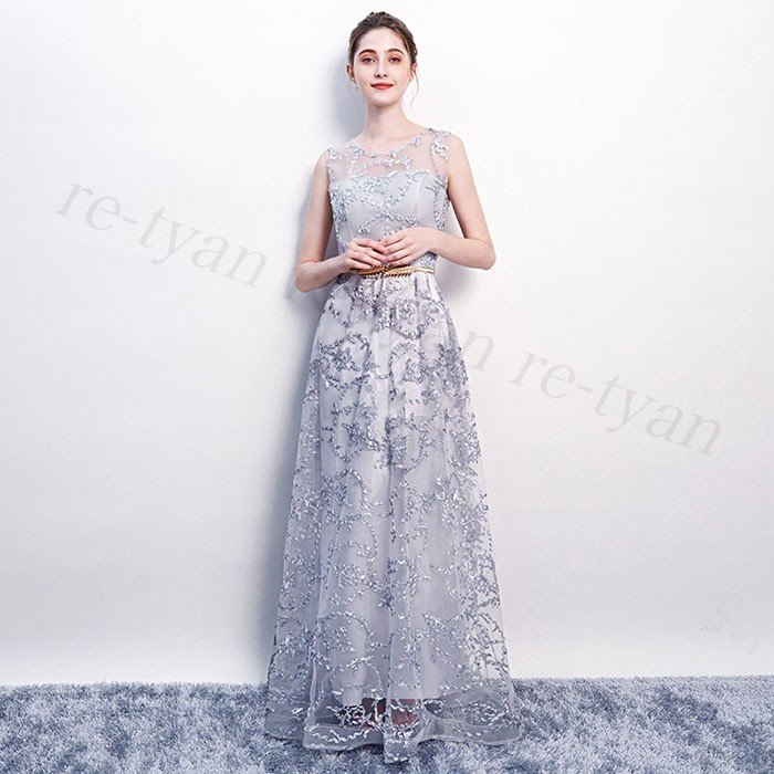 人気新品 イブニングドレス パーティードレス レース 春秋 ロング丈ワンピース レディース ファッシ