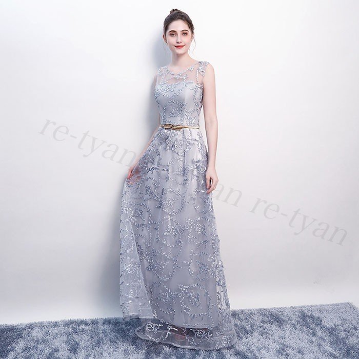 人気新品 イブニングドレス パーティードレス レース 春秋 ロング丈ワンピース レディース ファッシ