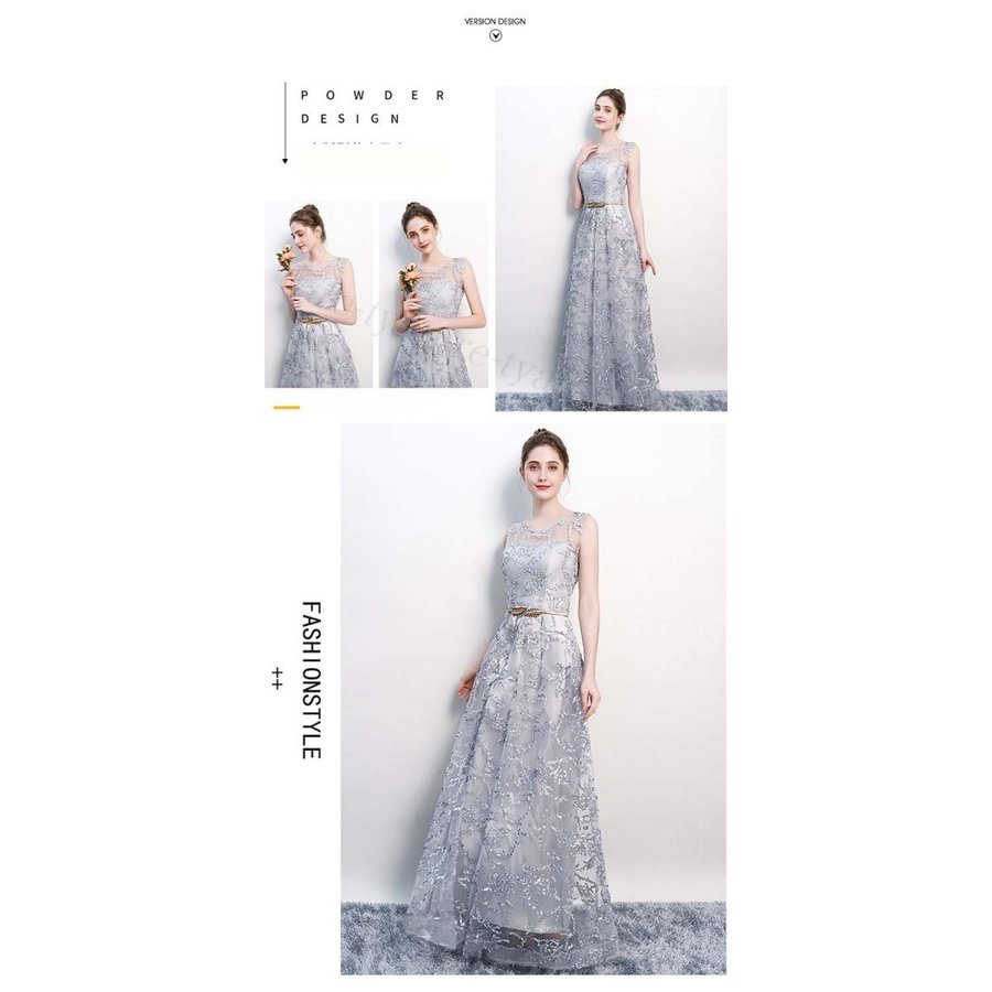 人気新品 イブニングドレス パーティードレス レース 春秋 ロング丈ワンピース レディース ファッシ