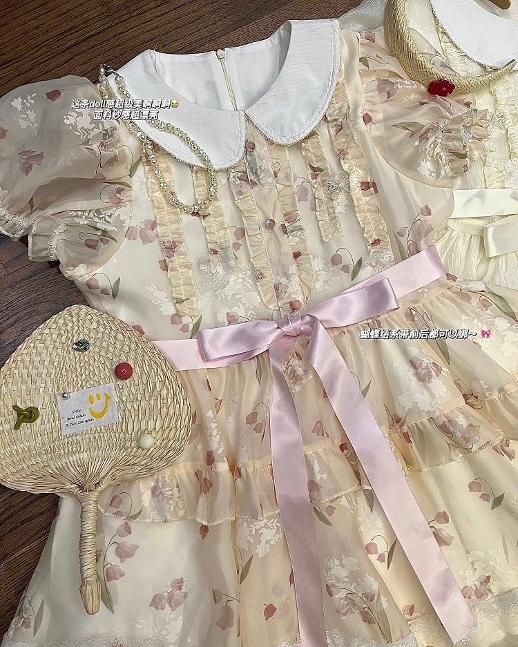 コスプレドレスワンピース「プリンセスドール」リボンベルト重工ビッグスカートプリンセスドレス夏 コスプレドレスワンピース「プリンセスドール」リボンベルト重工ビッグスカートプリンセスドレス夏