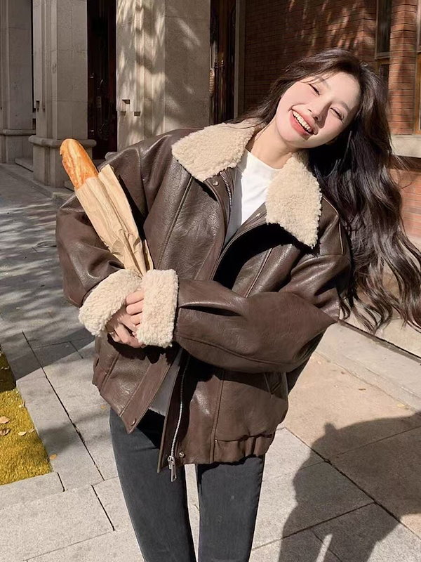 Qoo10] 人气新作ライダースジャケット裏起毛 冬ア