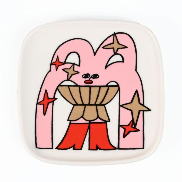 プレート スクエア 10cm×10cm ペア 2個セット NEW YEAR 2025 Aureate Glow レッド ピンク ベージュ 74167 074167 389 北欧食器 北欧デザイン