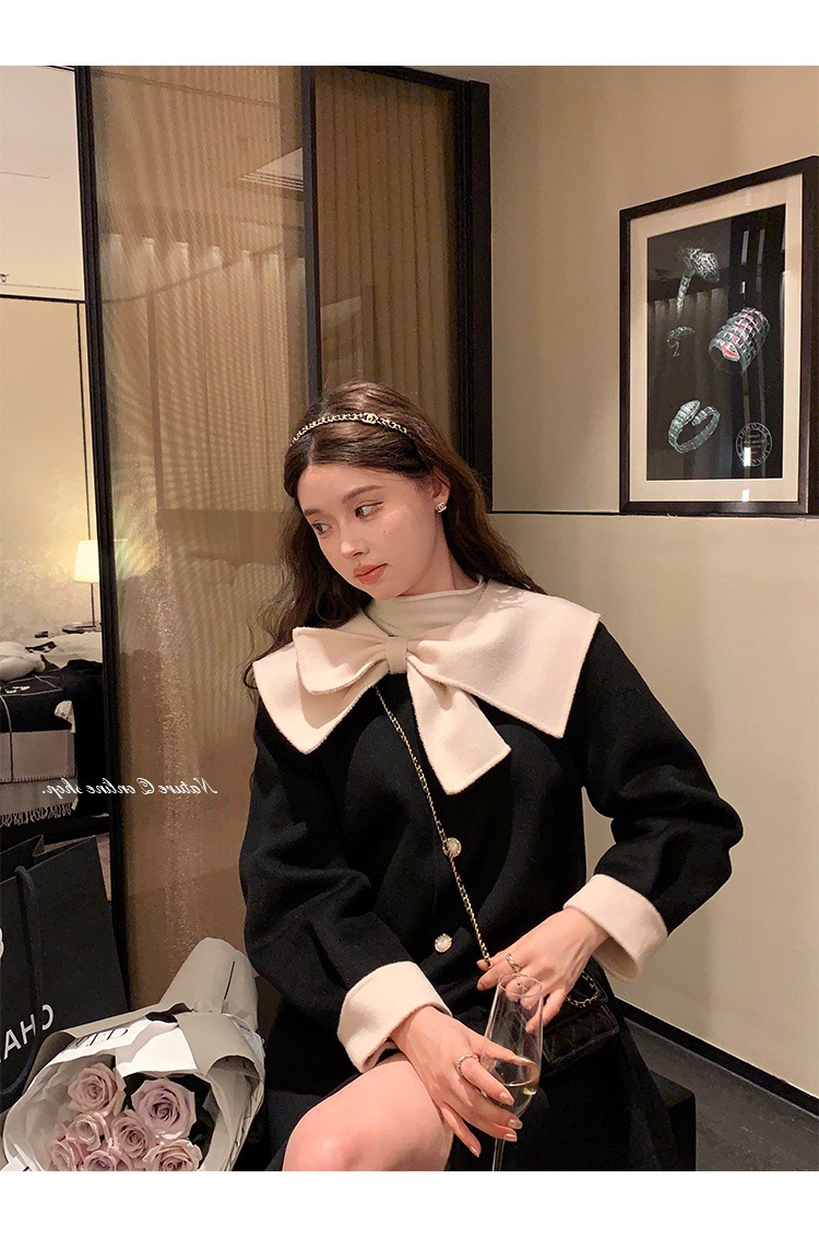 リボンコート コート アウター ジャケット. レディース リボンウールブレンドコート 可愛い オシャレ デート お出掛け ウールコート a4743